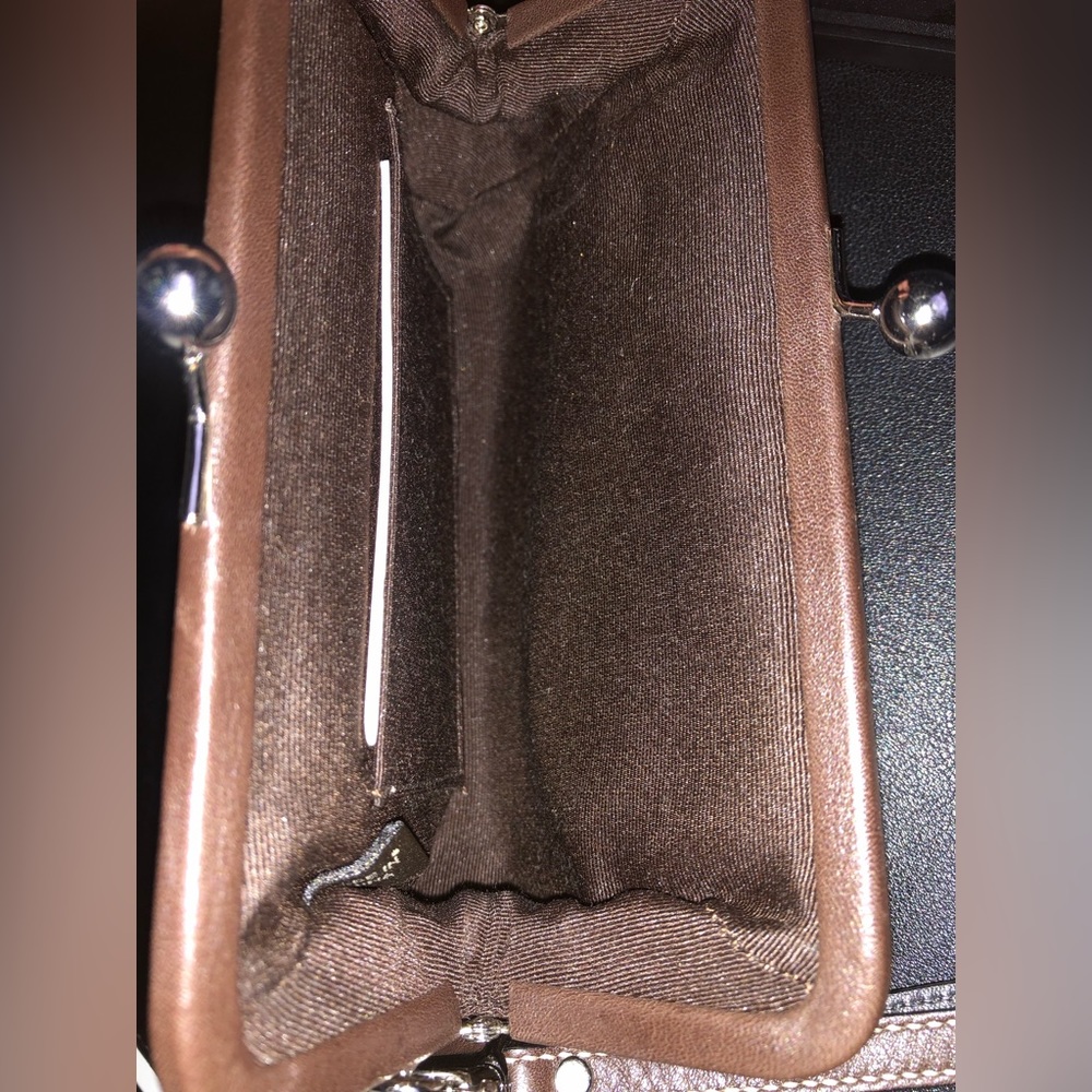 Coach Brown Leather Wristlet - Picture 3 of 9